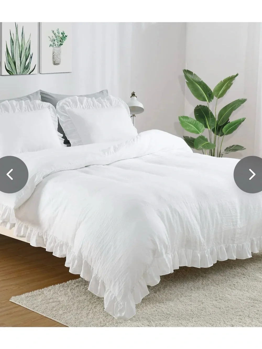 Macy's White Ruffle Trim Duvet Cover